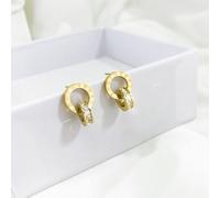 3 Stück/Set Mode Edelstahl Schmuckset mit kubischem Zirkonia Detail, bestehend aus Doppelring Anhänger Halskette und Tropfen Ohrringe für Frauen für P