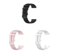 3 Stück Silikon Armband Kompatibel mit Fossil Damen Gen 6 42mm Armband, 18mm Weiches Silikon Sport Armbänder Ersatzbänder für Männer Frauen (Black+White+Pink, One Size)