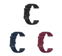 3 Stück Silikon Armband Kompatibel mit Fossil Stella Gen 6 Hybrid/Carlie Gen 6 Hybrid Armband, 18mm Weiches Silikon Sport Armbänder Ersatzbänder für Männer Frauen (Black+Dark Blue+Wine, One Size)