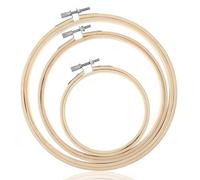 3 Stück Stickrahmen, 10,2 cm, 1,5 cm, 17,8 cm, rund, Bambus, verstellbar, Kreisring für Stickerei