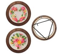 3 Stück Stickrahmen Set ,Kreuzstich Rahmen aus Massivholz und Stickrahmen aus Bambus,Kreis Kreuzstich Hoop Stickerei Ring für DIY Kreuzstich Stickerei Kunst Handwerk Nähen,8 Zoll