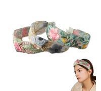 3 Stück Stirnband mit Blumenstickerei, Frühlings-Stirnbänder für Damen, dünn, bequem und atmungsaktiv, rutschfestes Design, für Damenhaar