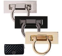 3 Stück Taschenverschluss, Steckschloss Taschen Taschenverschlüsse Verschluss Handtaschenschloss Metall Steckschloss Mappenschloss Drehverschluss Tasche Steckschloss Drehverschlüsse für Handtaschen