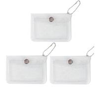3 Stück transparente Kartenhalter Schlüsselanhänger Geldbörse kleine Münzbörse Mini Kleingeld Tasche wasserdichte Kartenhülle für Frauen Mädchen, Glitzer klar, Wasserdichte, transparente Tasche