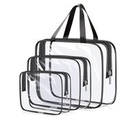 3 Stück Transparente Kulturbeutel, Kulturbeutel Flugzeug für Frauen, PVC Reisebeutel Flugzeug für Männer, Handgepäck Flüssigkeiten, Transparente Aufbewahrungstasche, wasserdichte Kosmetiktasche