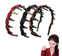 3 Stück Vintage High Cranium Artificial Pearl Hairband Mode Stirnbänder Stirnband Retro Perlen Haarbänder Faux Pearl und Kunstkristall Stirnband,für Frauen und Mädchen (B-3PCS, Extra breit)