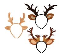 3 Stück Weihnachten Stirnband Weihnachten Rentier Haarreif Stirnbänder Weihnachts Haarschmuck Für Erwachsene Weihnachts Rentier Geweih Kopfschmuck Für Party Tierkostüm Karneval