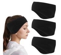3 Stück Winter Stirnband Set,Sport Ohrenwärmer für Damen und Herren Sport Stirnbänder Ohrenschützer Headband elastisch zum Joggen Laufen Wandern Radfahren Motorradfahren(Schwarz)