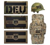 3 Stücke DEU Deutsche IR Infrarot Reflektierende Klett Patches Militär Bundeswehr Patch Klett Patches Voll bestickte Militär Aufnäher, für Taktische Kleidung Rucksack Baseballkappe Uniform Weste