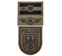 3 Stücke Deutschland Patch Klett, DEU Deutschland IR Infrarot Reflektierende Patches Militär Patches Klett Bundeswehr Patch für Kleidung Rucksack Baseballkappe Uniform Weste