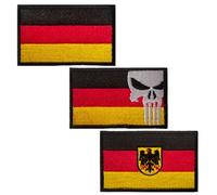3 Stücke Deutschland Patch,Patches Klett Militär,Deutschland Flagge Patch,Abzeichen Stickerei Stoff Patches,Mini Aufnäher für Kleidung Taschen Uniform Bundeswehr Militär Taktisch(8cm × 5cm）