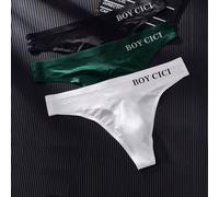 3 Stücke/Packung Herren sexy Sport Fitness Buchstaben Muster dünne transparente freizügige nahtlose Tanga Slips