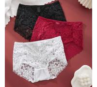 3 Stücke/Packung Spitzen-Unterwäsche in Große Größen, Weiß