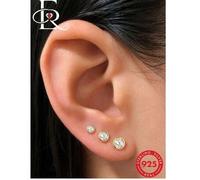 3 Stücke/Set 2mm 3mm 4mm 925er Sterlingsilber Ohrringe für Frauen Kugelstecker Ohrringe Europäischer und Amerikanischer Mode 2023 Schmuck Geschenk