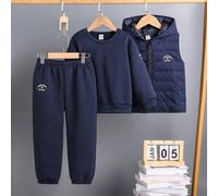 3 Stücke/Set Baumwoll-Wattierte Weste + Fleece Sweatshirt für Kleine Jungen