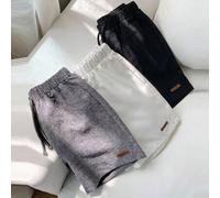 3 Stücke/Set Teenager Jungen lässig College Stil einfarbige Shorts mit Gummibund und dekorativem Seil, geeignet für Frühling/Sommer, Alltagstragen, Sp