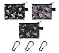 3-Teilige Geldbörse Mit Tarnmuster, 3-Teilige Schwarze Karabinerschnalle, Herren-Geldbörse, Mini-Geldbörse, Damen-Geldbörse Mit Reißverschluss, Kleine Reißverschlusstasche, Outdoor-Geldbörse