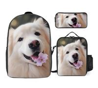 3-teiliger Rucksack für Damen und Herren, leicht, lässig, mit isolierter Lunchtasche und Organizer-Tasche, niedlicher Hund, Stil: Einheitsgröße, Stil:, Talla única
