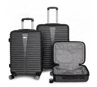 3 teiliges ABS Hartschalen Kofferset für Urlaub Reise Wochenendtrip Grau