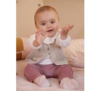 3-teiliges Baby-Set: Bluse, Hose & Strickweste lila Gr. 56 von vertbaudet