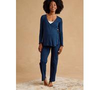 3-teiliges Loungewear-Set für Schwangerschaft & Stillzeit ENVIE DE FRAISE, Schlafanzug blau Gr. 40/42