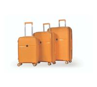 3-tlg. Hartschalenkofferset aus leichtem Kunststoff Koffer mit vier Doppel-Rädern Orange