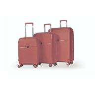 3-tlg. Hartschalenkofferset aus leichtem Kunststoff Koffer mit vier Doppel-Rädern Rosegold