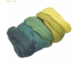 3 x Knorr prandell Merinowolle-Mix gelb, lindgrün, grün, petrol, tannengrün VE=50g