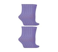 (30-36, Lila) Sock Snob - 12er Pack Kinder Einfarbig Baumwolle Socken für Mädchen und Jungen | Sock Snob