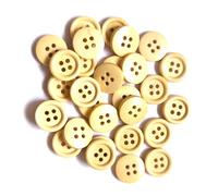 30 edle Holzknöpfe hell 15mm 4-Loch rund zum nähen basteln, Knopf Knöpfe Vierlochknöpfe aus Holz