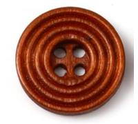 30 edle, runde Holzknöpfe mit Rillen 20mm kaffeebraun braun Vierlochknöpfe zum annähen, nähen aufnähen 4-Loch Vierloch Bastelknöpfe Mantelknöpfe Jackenknöpfe