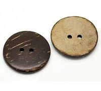 30 Kokosnuss Knöpfe rund zum aufnähen - Ø 3cm - 2 Löcher - Braun basteln Knöpfe Mantelknöpfe Knopf Jackenknöpfe zum nähen annähen Bastelknöpfe 30mm