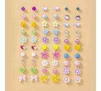 30 Paar Blumen- & Herz-Dekor Ohrstecker für Valentinstag