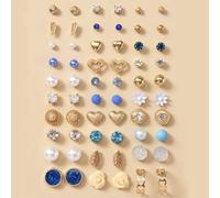 30 Paar Blumen- & Herz-Ohrstecker, ideal als Valentinstag, Muttertags, Geschenk für Mutter