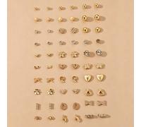 30 Paar modische süße Schleifen-Herz-Ohrstecker mit Kunstperlen, Blumen und Strass, Metall-Ohrring-Set, Geschenk für Mädchen