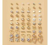 30 Paar Ohrstecker mit Strass- und Herz-Dekor, ideal als Valentinstags-, Muttertags- oder Geschenkidee für Mütter