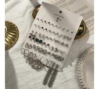 30 Paar Punk Metall Herz Schleife Ohrstecker für Mädchen, Mode Simulierte Perlen Schmetterling glänzende Tropfen Ohrringe Accessoires Party Show Schmu