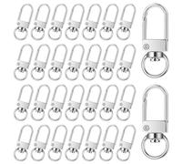 30 Stk Karabiner Schlüsselanhänger,Schlüsselring mit Karabiner,Schlüsselanhänger Clip Haken,Metall Karabinerverschluss mit Drehgelenk,für DIY Handtasche Schlüsselring Stecker Schmuck Haustierhalsband