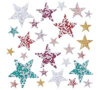 30 Stück Bügelbilder Sterne zum Aufbügeln Bügelbilder für Textilien Flicken zum Aufbügeln Jeans mit Strasssteinen Aufnäher zum Aufbügeln Bügelflicken für Jeans Kleidung Hüte Taschen Geschenke