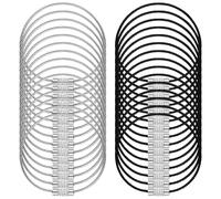 30 Stück Draht-Schlüsselanhängerkabel, Schlüsselringe aus Edelstahl, 15 cm (5,91 Zoll), Schwarz & Silber, robust und vielseitig für Schlüssel und Anhänger