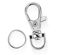 30 Stück drehbare Karabinerverschlüsse, Lanyard Karabinerhaken Karabinerverschluss Schlüsselketten-Clip, Large, 30pcs (groß) Silber