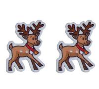 30 Stück edle Holzknöpfe Rentier Elch 35x27mm 2 Löcher bunte Bastelknöpfe Weihnachen Knöpfe für Kinderkleidung zum annähen nähen basteln scrapbooking Dekoration