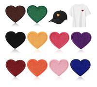 30 Stück herz Patches zum Aufbügeln, Flicken zum Aufbügeln Erwachsene, Bügelbilder für Textilien, Bestickte Aufnäher zum Aufbügeln Bügelflicken für Hut Jeans Kleidung Rucksäcke DIY-Zubehör