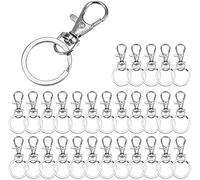 30 Stück Kleine Abnehmbare Drehverschlüsse Inkl 25mm Schlüsselring für Schlüsselringe Karabinerhaken Schlüsselanhänger,Karabinerhaken mit Schlüsselring für Kosmetik & Schmuck