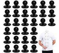 30 Stück Kugelknöpfe für Kochjacken YUTOU Standard-Kugelschnalle Knöpfe kochjacke Motivknöpfe Set Koch Knöpfe Jacke Küche Kochknopf Profi Kochknöpfe mit Ø 11 mm Kopfdurchmesser (Schwarz)