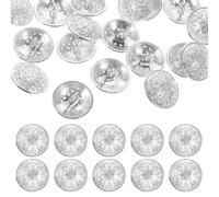 30 Stück Metallknöpfe 23mm, Silberne Knöpfe, Hohle für Jacke | Kleidung, Taschen und Jeans, Einfache Selbstgemacht Anwendung, Ersatzteile, Geeignet zum Verzieren Selbstgenähter
