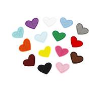 30 Stück Patches zum Aufbügeln, Herz Flicken zum Aufbügeln Kinder, Mini Stickerei Aufnäher, Bügelpatch Erwachsene für Hut Jacke Jeans Rucksäcke DIY Dekoration