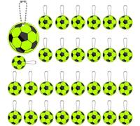 30 Stück Reflektoren Kinder Fußball Mitgebsel Kindergeburtstag Gastgeschenke Sicherheits Reflektor Anhänger Schlüsselanhänger Kinder Reflektoren Anhänger für Jungen Mädchen Schulranzen Jacke Running