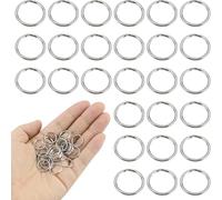 30 Stück Schlüsselringe, Silber Schlüsselring Reifen, Mini Split Bend Ringe, für Schmuck, Halskette, Armband, Ohrringe, Kunsthandwerk (15mm)