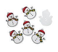 30 Stück Schneemann 32mm x26mm 2 Löcher Bastelknöpfe Winter Motiv Knöpfe für Kinderkleidung zum annähen nähen basteln scrapbooking Dekoration